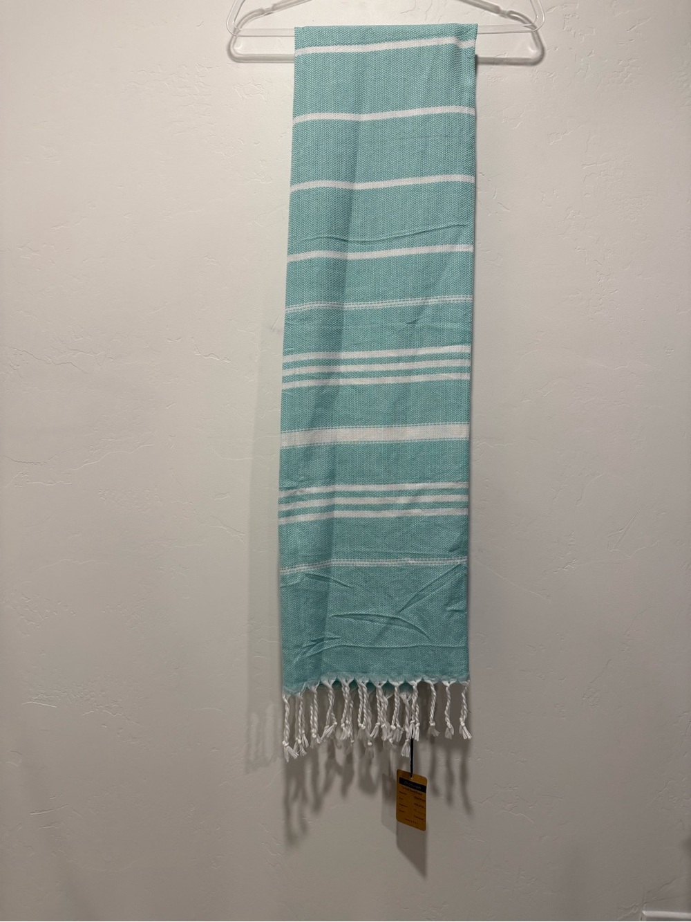 NWT Mint Green Turkish Beach Towel Peshtemal Tassel Coastal Spa Pool Throw